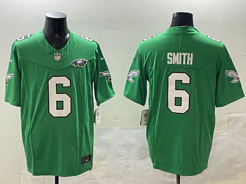 Men Philadelphia Eagles #6 Smith Green three generations 2025 Nike Vapor Limited NFL Jersey style 4->philadelphia eagles->NFL Jersey